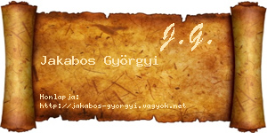 Jakabos Györgyi névjegykártya